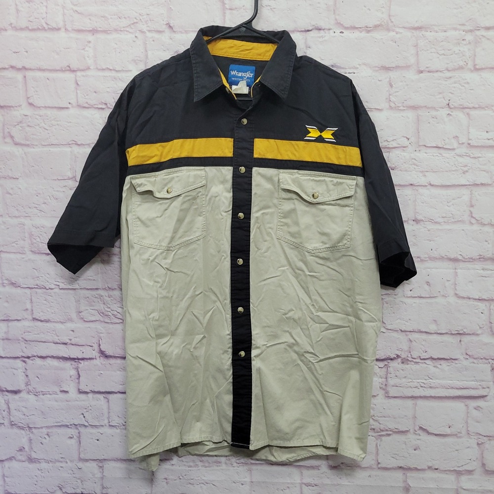 Wrangler Snap Button Western Shirt Mens XL Colorblock Casual Workwear Gorpcore